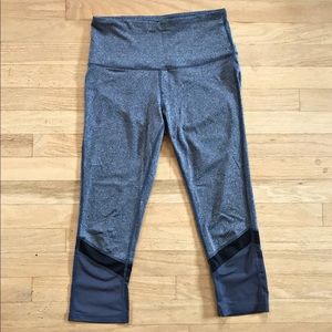 Gray Reebok High Waisted Crop Leggings
